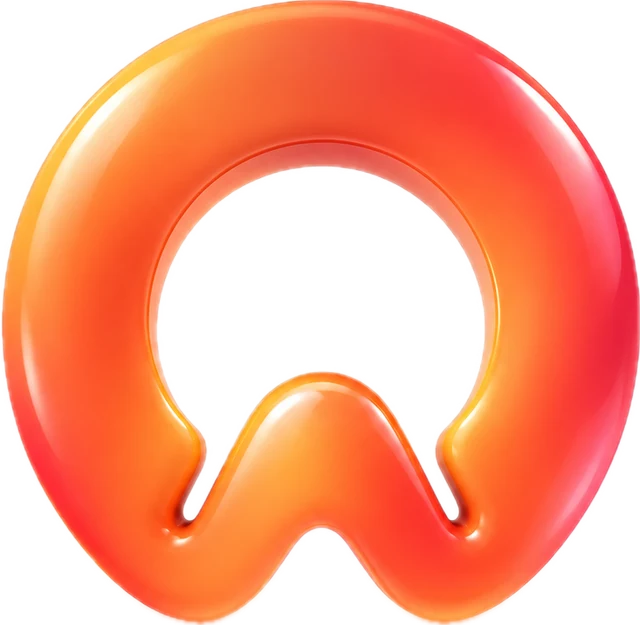 L'emblème Orevaweb en relief, orange corail